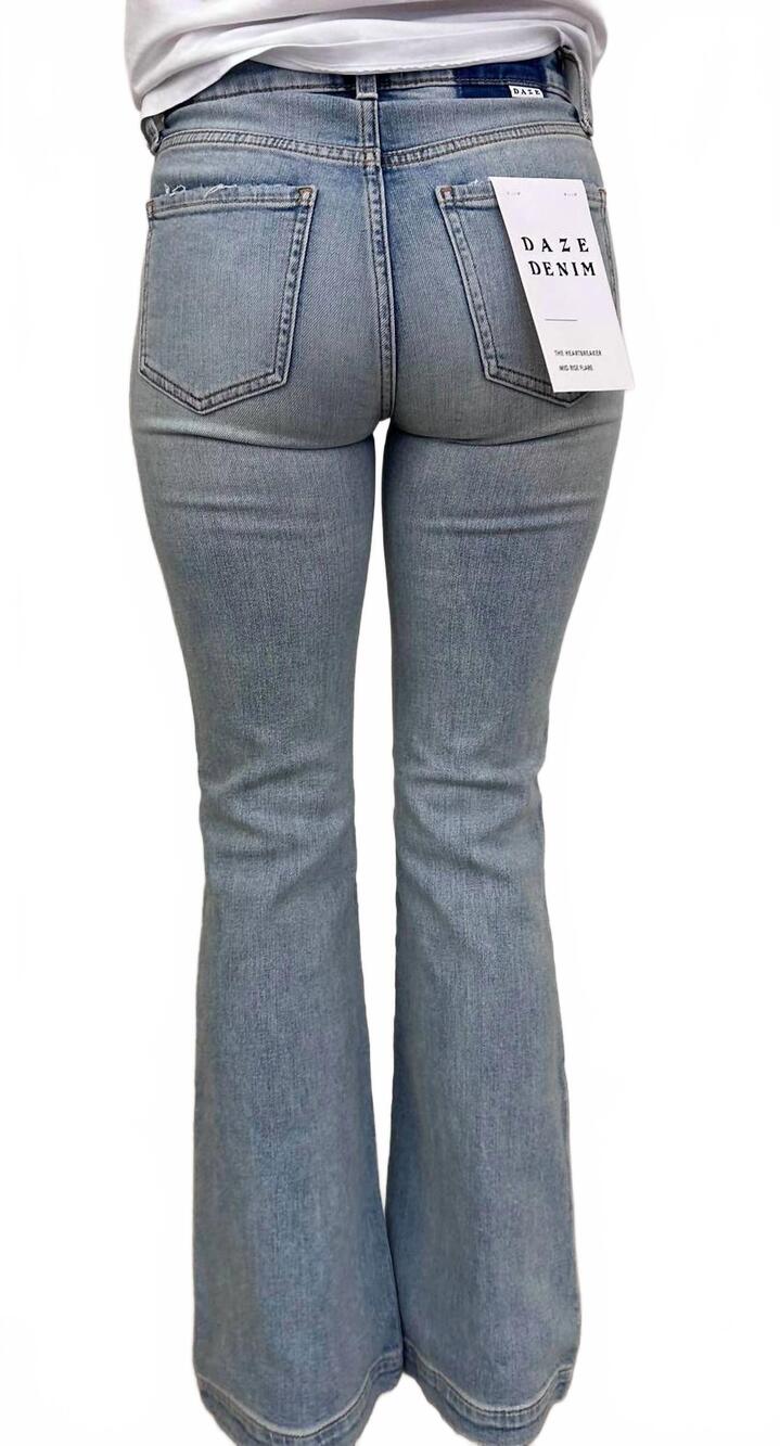 NEW DAZE the heartbreaker mid rise flare jeans in blue - Picture 3 of 3